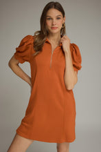 RUST 1/4 ZIP DRESS