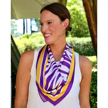 PURPLE & GOLD STRIPED SCARF MEDIUM