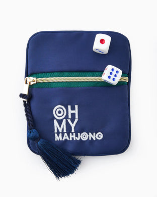 BLUE COIN AND DICE BAG