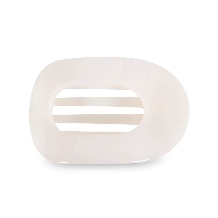 COCONUT WHITE LARGE FLAT ROUND CLIP
