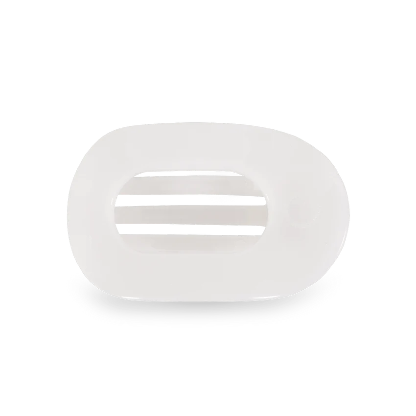 COCONUT WHITE SMALL FLAT ROUND CLIP