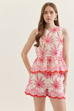 RED/PINK TROPICAL TOP