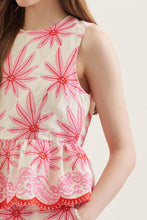 RED/PINK TROPICAL TOP