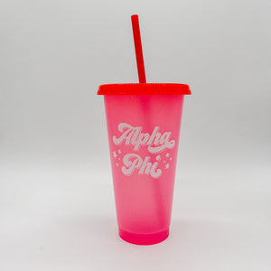 ALPHA PHI GLITTER COLOR CHANGING CUP