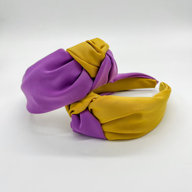 PURPLE AND GOLD TWO TONE KNOT HEADBAND