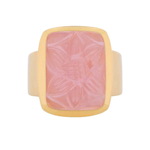 CAMELLIA RING PINK CHALCEDONY