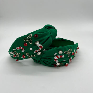 CANDY CANE BEADED HEADBAND