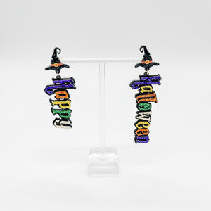 HAPPY HALLOWEEN GLITTER EARRINGS
