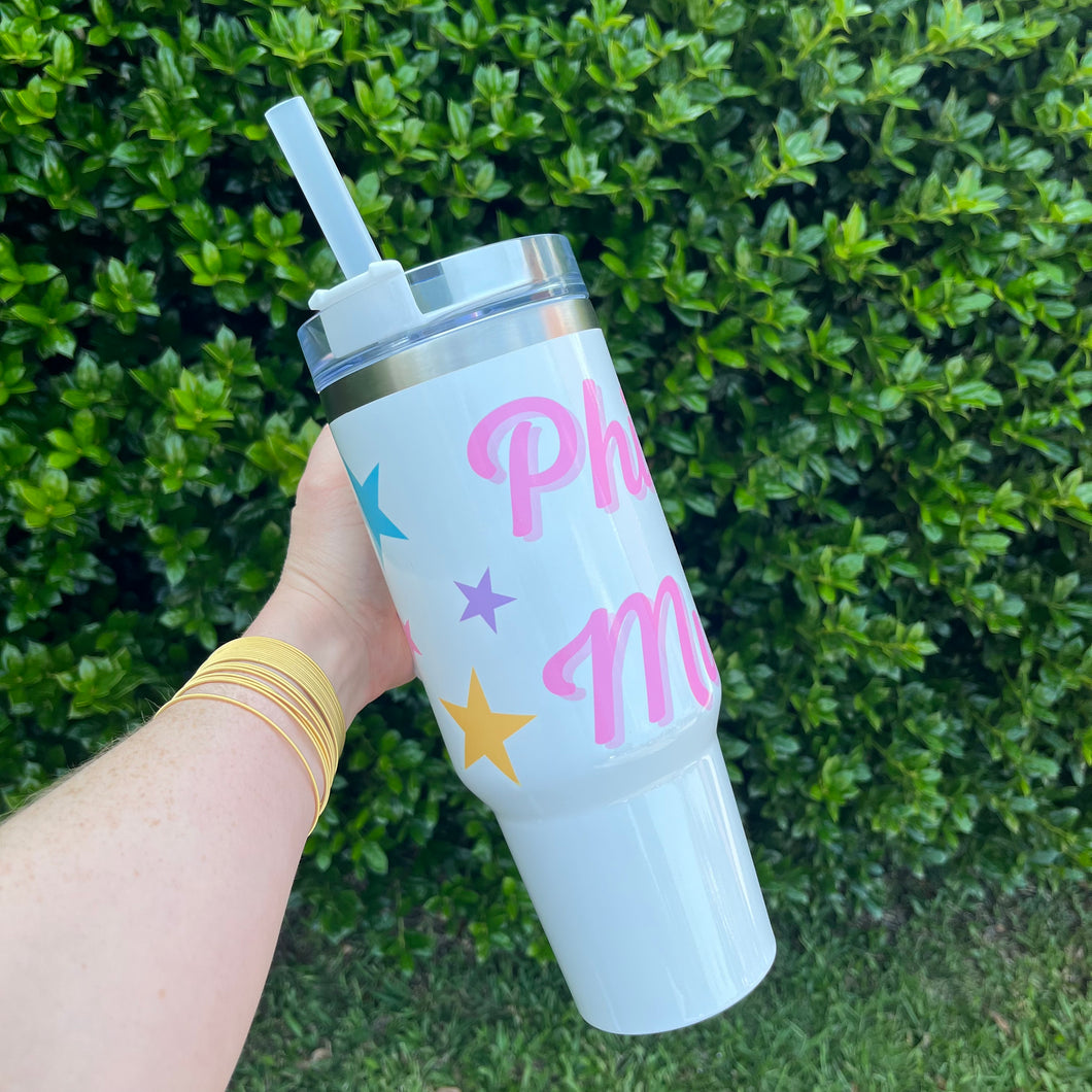 PHI MU 40 OZ STARS TUMBLER