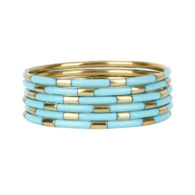 TURQUOISE VEDA BANGLES SET OF 6