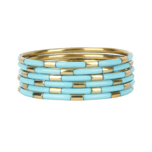TURQUOISE VEDA BANGLES SET OF 6