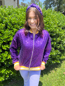 PURPLE AND GOLD SEQUIN JACKET