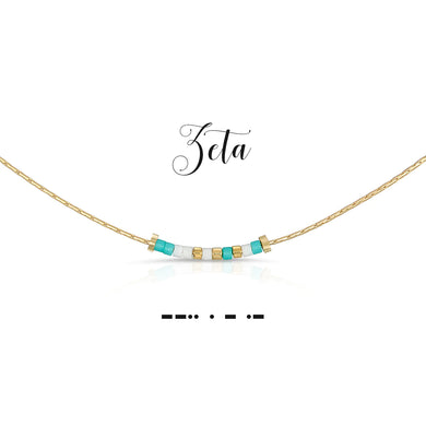 ZETA TAU ALPHA DOT & DASH NECKLACE