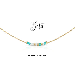 ZETA TAU ALPHA DOT & DASH NECKLACE