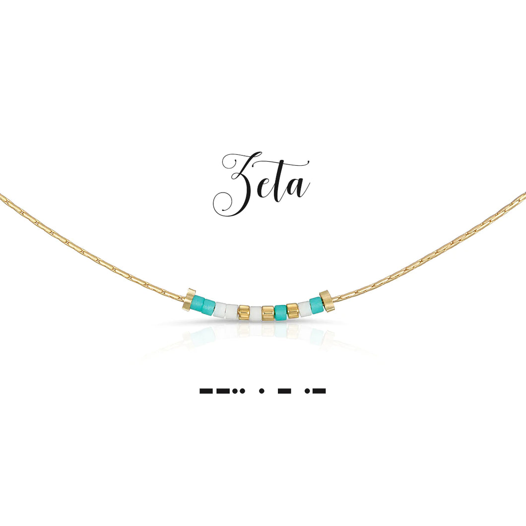 ZETA TAU ALPHA DOT & DASH NECKLACE