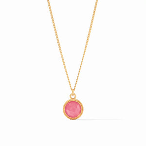 FLEUR DE LIS SOLITAIRE NECKLACE IRIDESCENT PEONY PINK