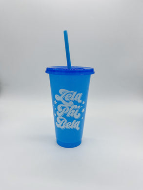 ZETA PHI BETA GLITTER COLOR CHANGING CUP