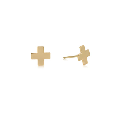 SIGNATURE CROSS STUD GOLD
