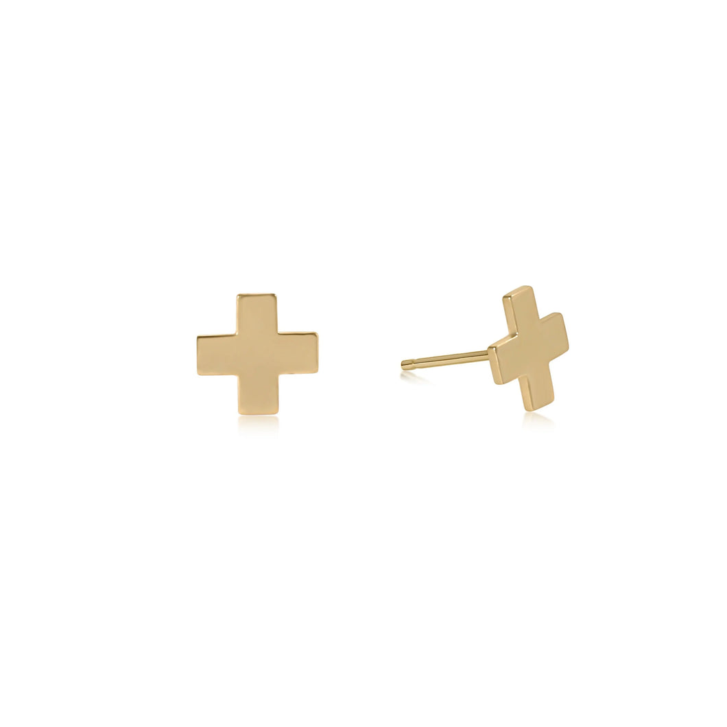 SIGNATURE CROSS STUD GOLD