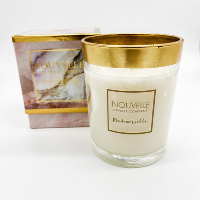 MADEMOISELLE GRANDE GOLD BAND GLASS CANDLE