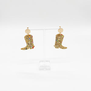 GOLD GLITTER BOOTS EARRING