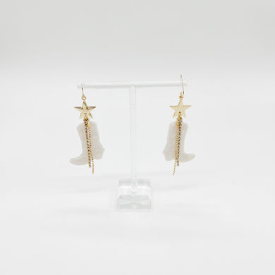 WHITE WESTERN BOOTS EARRING