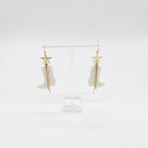 WHITE WESTERN BOOTS EARRING