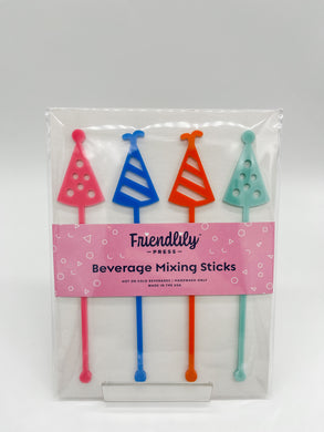 PARTY HATS DRINK STIRRERS