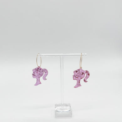 BARBIE SILHOUETTE HOOP EARRINGS