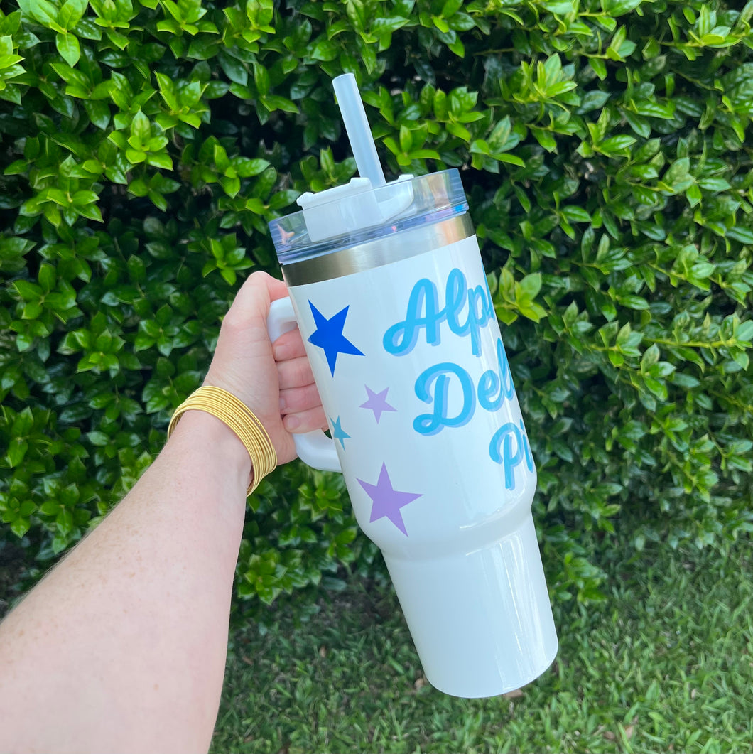 ALPHA DELTA PI 40 OZ STARS TUMBLER