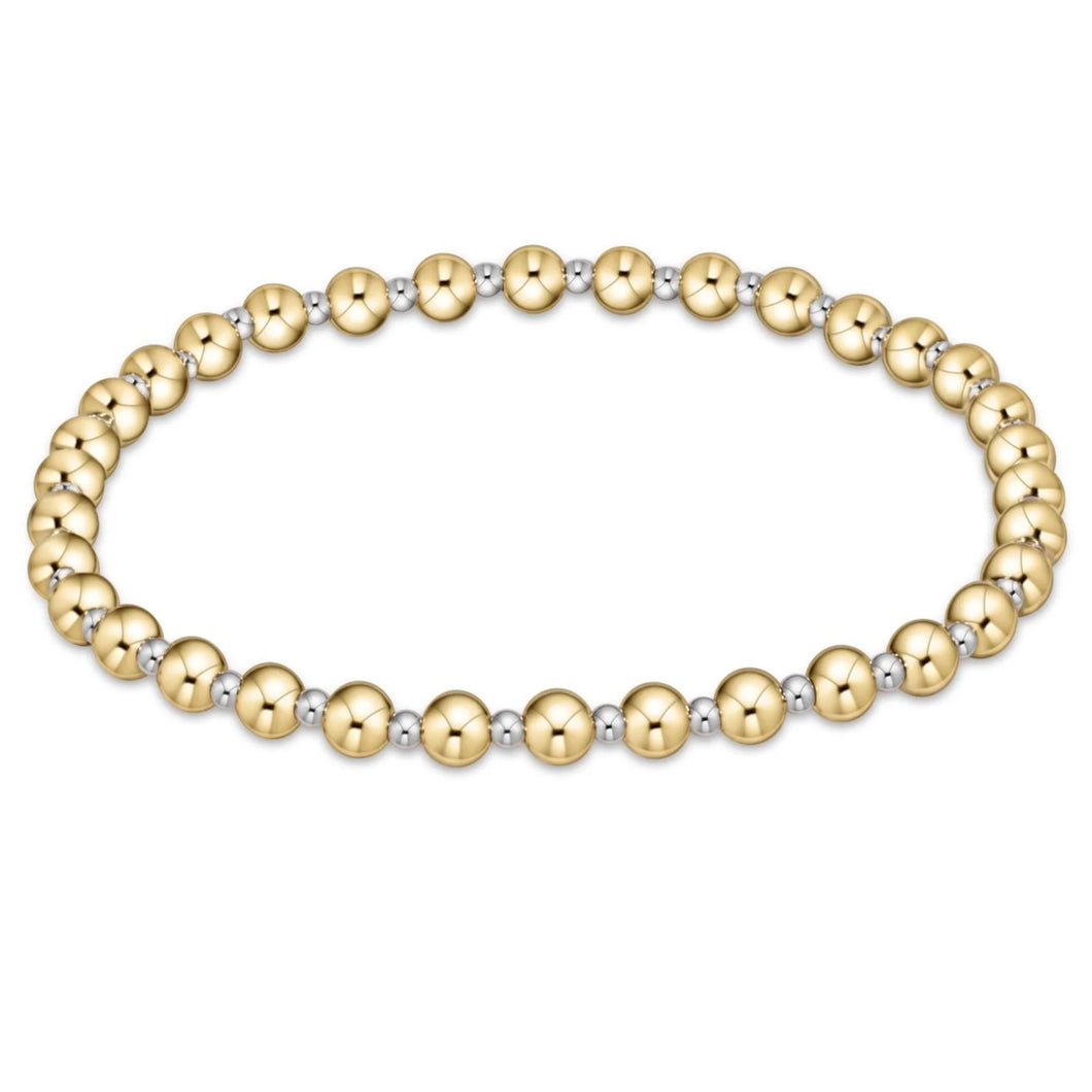 CLASSIC GRATEFUL PATTERN 4MM BEAD BRACELET MXD METAL
