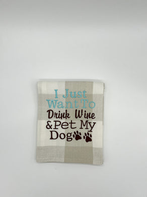 DRINK WINE PET DOG TOWEL