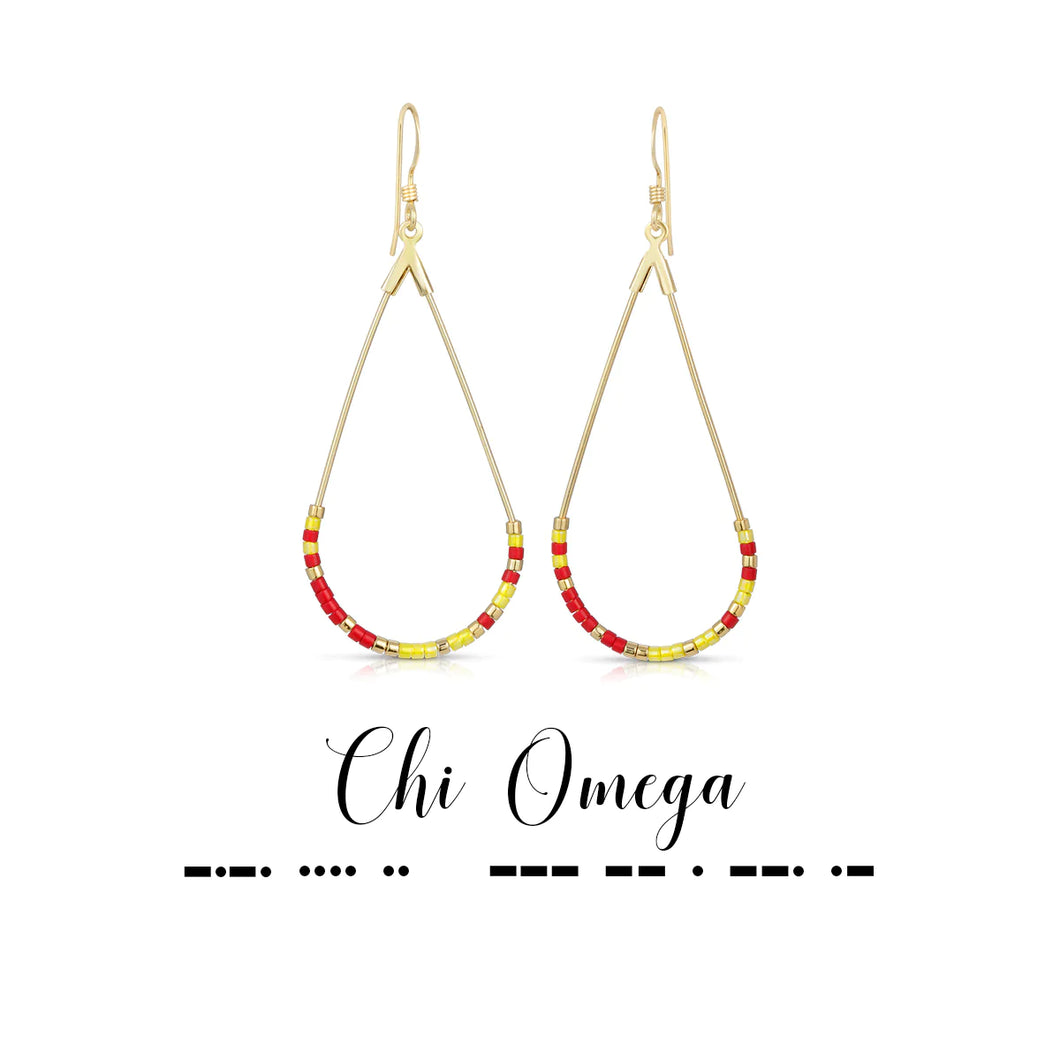 CHI OMEGA DOT & DASH EARRINGS