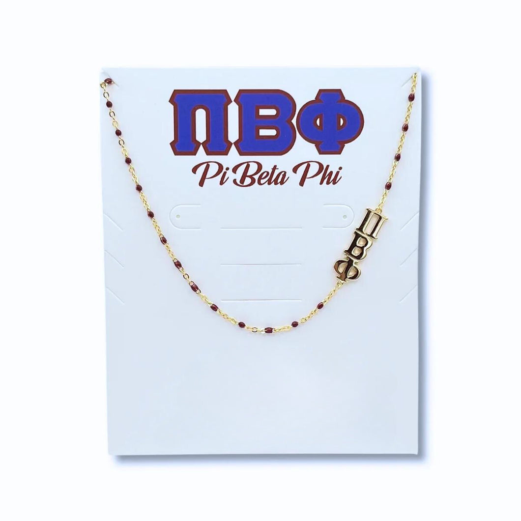 PI BETA PHI ENAMEL NECKLACE