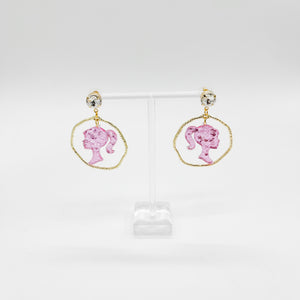 BARBIE SILHOUETTE CIRCLE EARRINGS