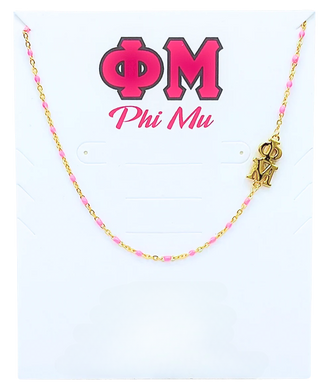 PHI MU ENAMEL NECKLACE
