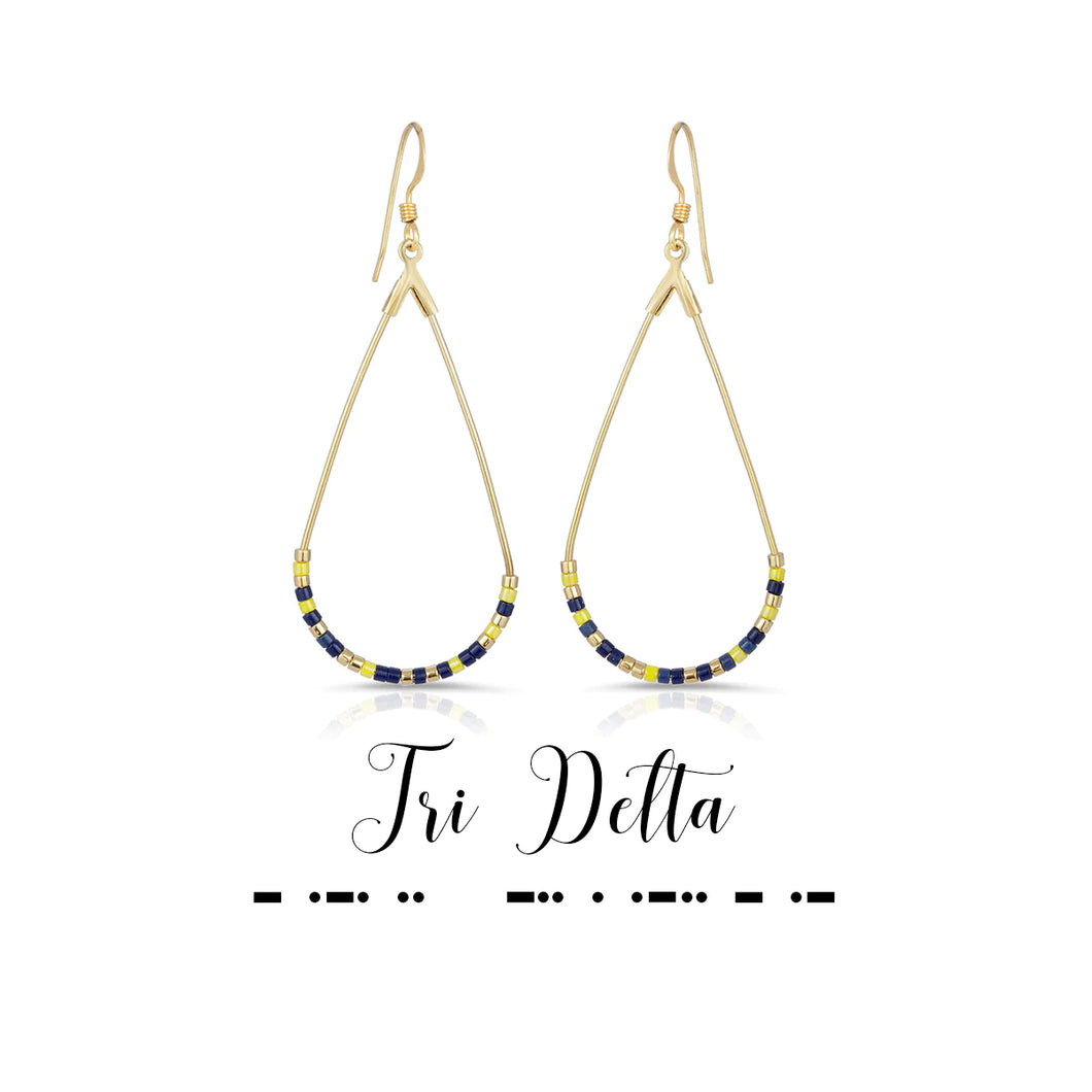 DELTA DELTA DELTA DOT & DASH EARRINGS