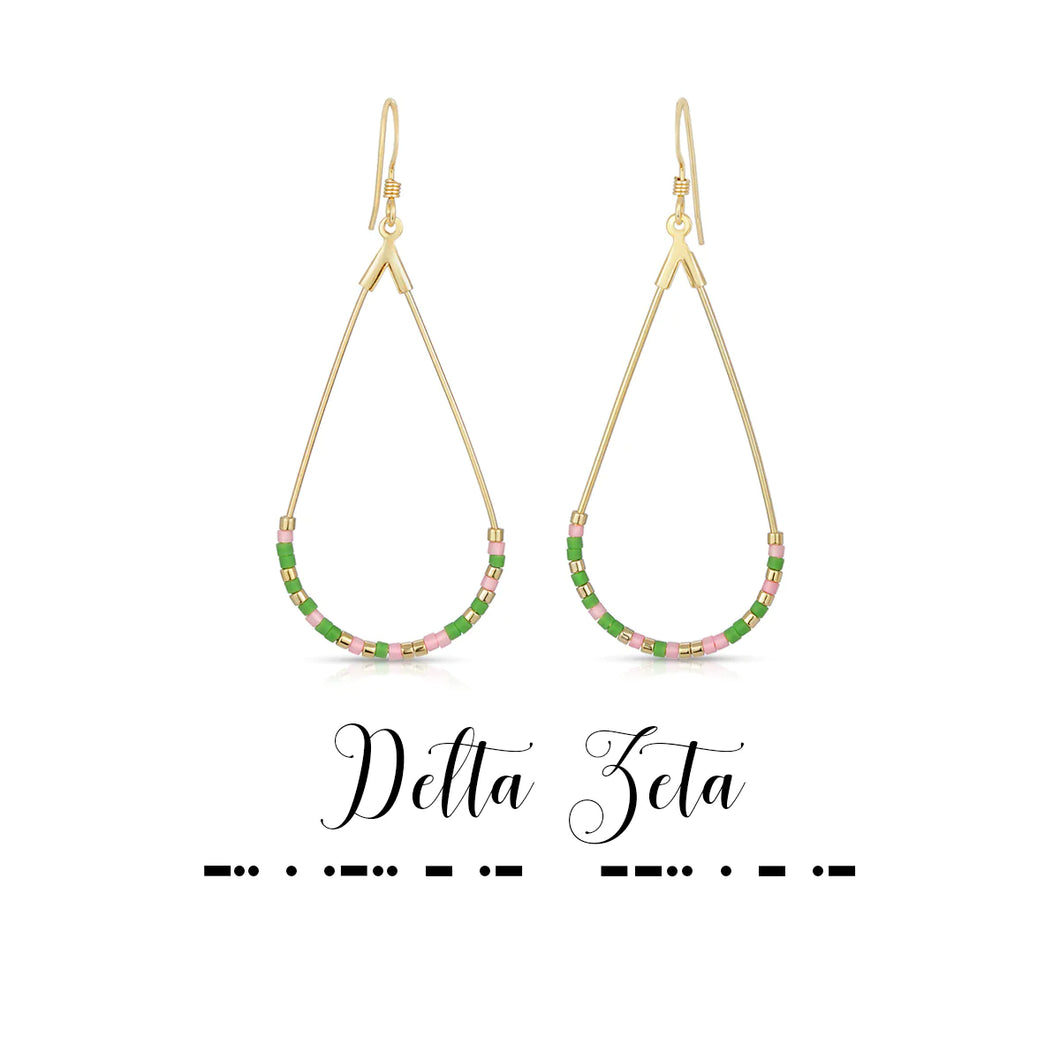 DELTA ZETA DOT & DASH EARRINGS