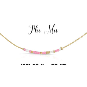 PHI MU DOT & DASH NECKLACE