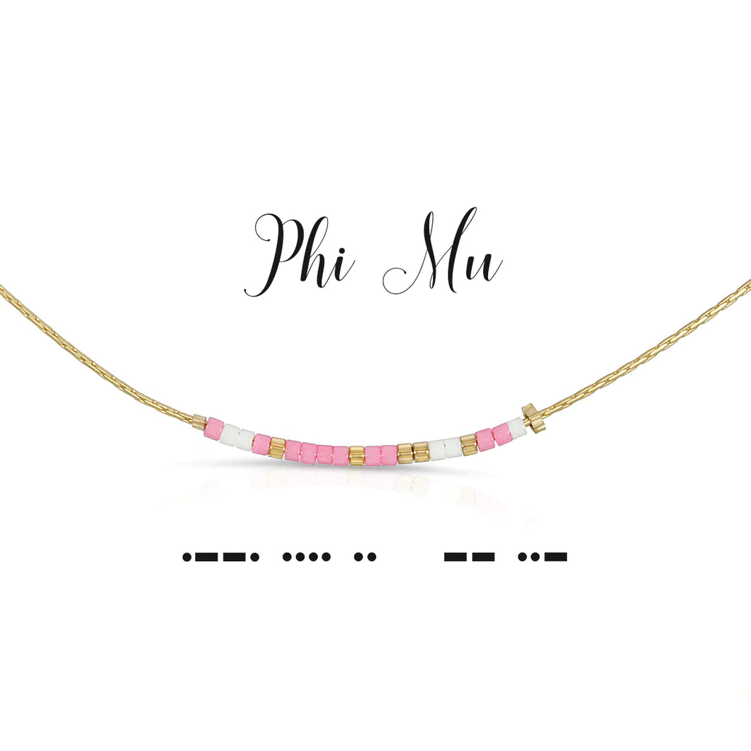 PHI MU DOT & DASH NECKLACE