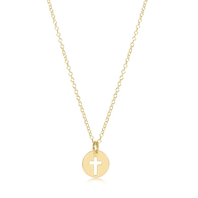 16IN NECKLACE GOLD BLESSED SMALL GOLD DISC