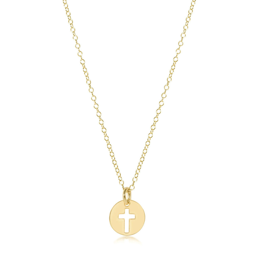 16IN NECKLACE GOLD BLESSED SMALL GOLD DISC