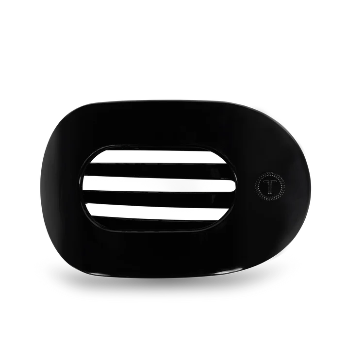 JET BLACK LARGE FLAT ROUND CLIP