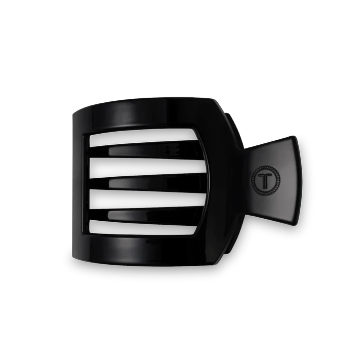 JET BLACK MEDIUM FLAT SQUARE CLIP