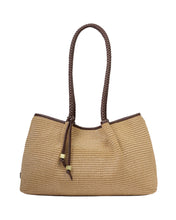NOVA RAFFIA SHOULDER TOTE NATURAL/BITTER