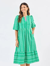 RILEY HERITAGE STITCH GREEN DRESS