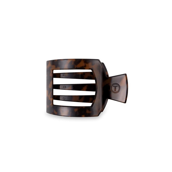 TORTOISE SMALL FLAT SQUARE CLIP