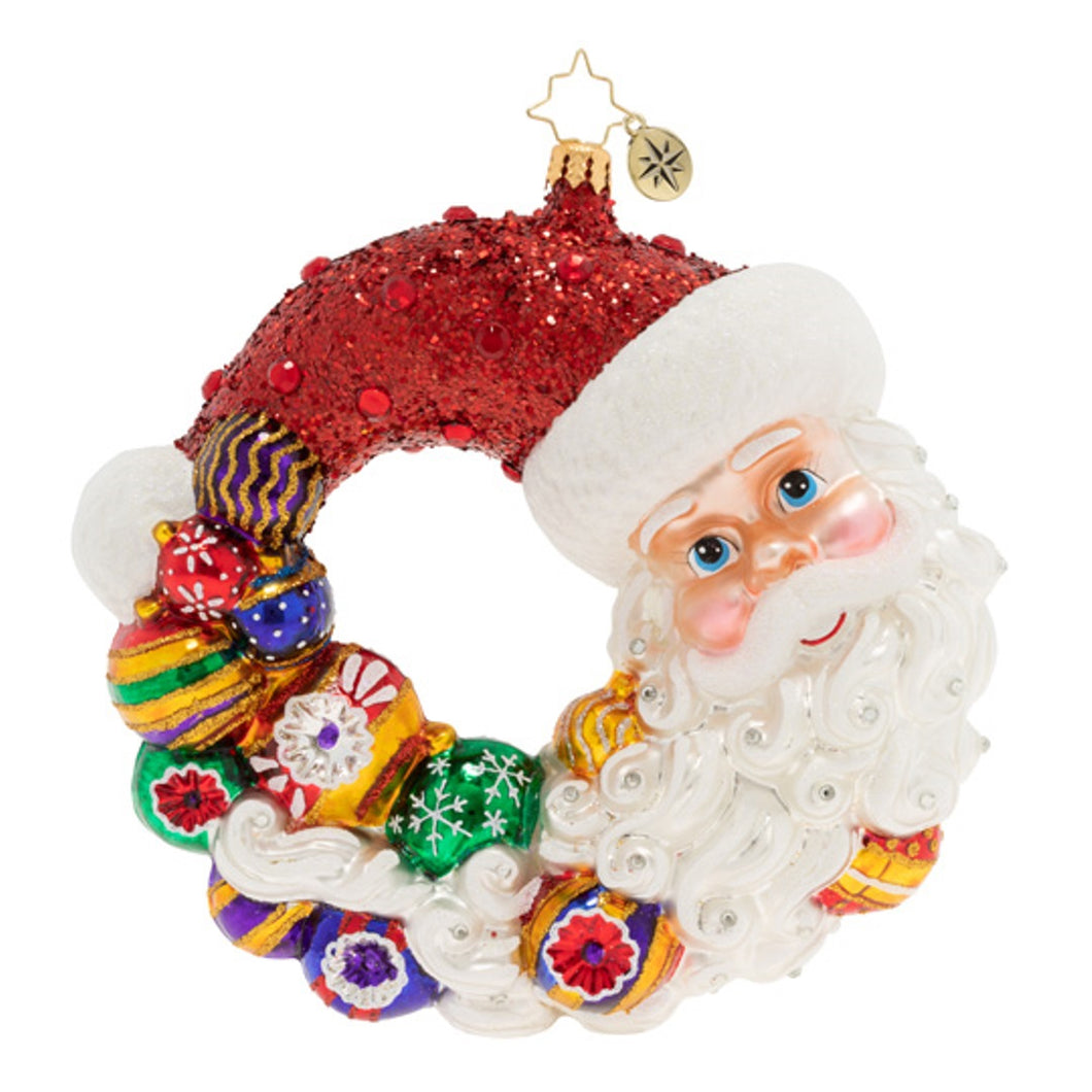 SANTA COMES FULL CIRCLE WREATH RADKO ORNAMENT