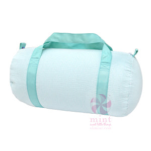 MINT SEERSUCKER MEDIUM DUFFEL