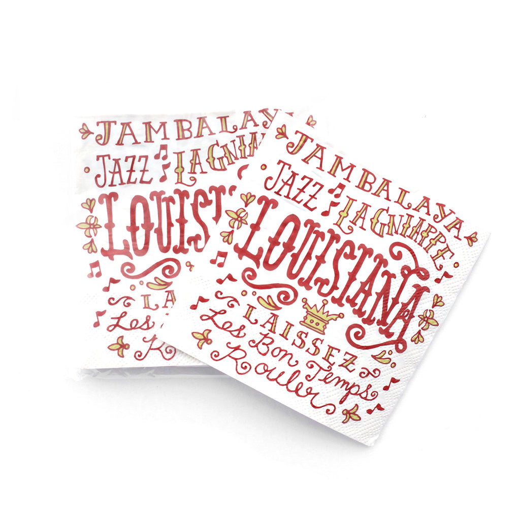 Sanctuary Home & Gifts Louisiana Words Cocktail Napkins